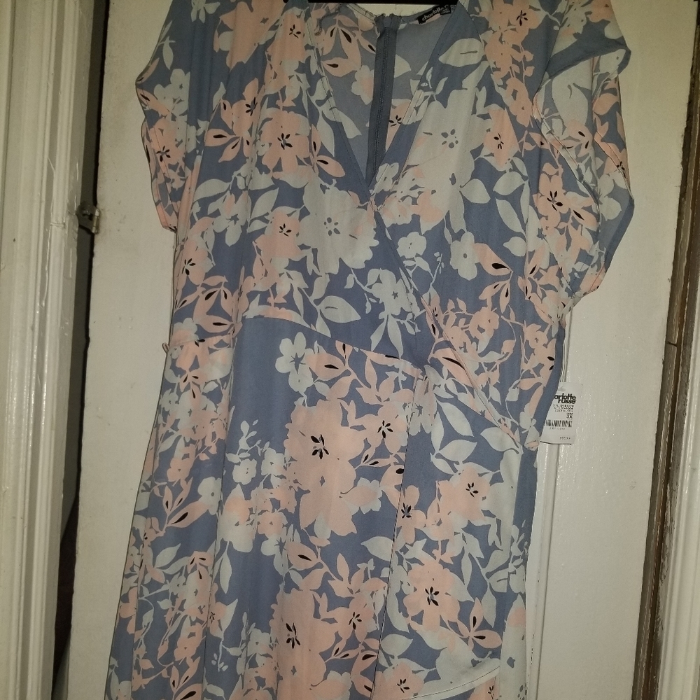 Charlotte Russe Blue Floral high/low dress